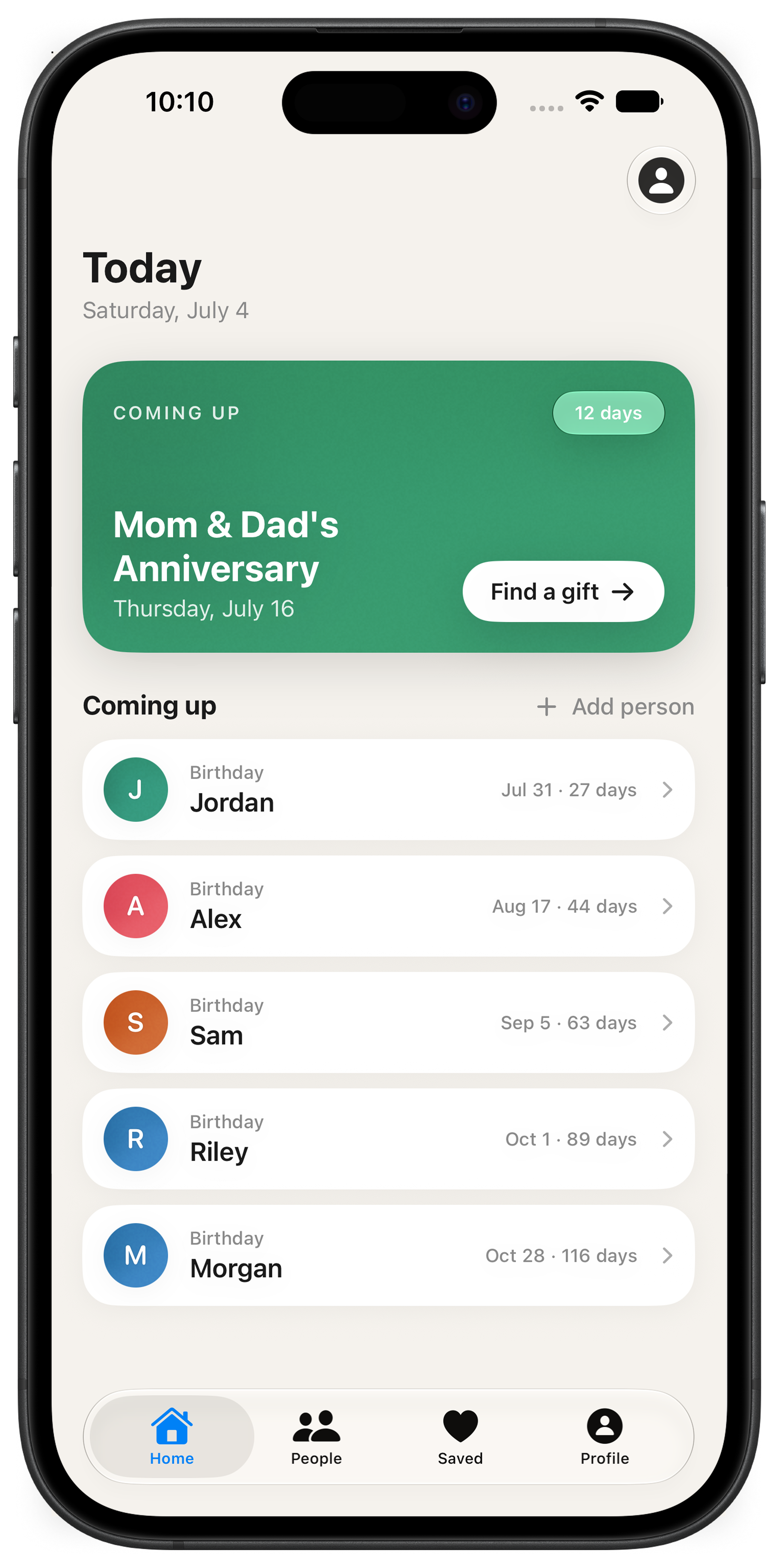 Remind Gift on iPhone